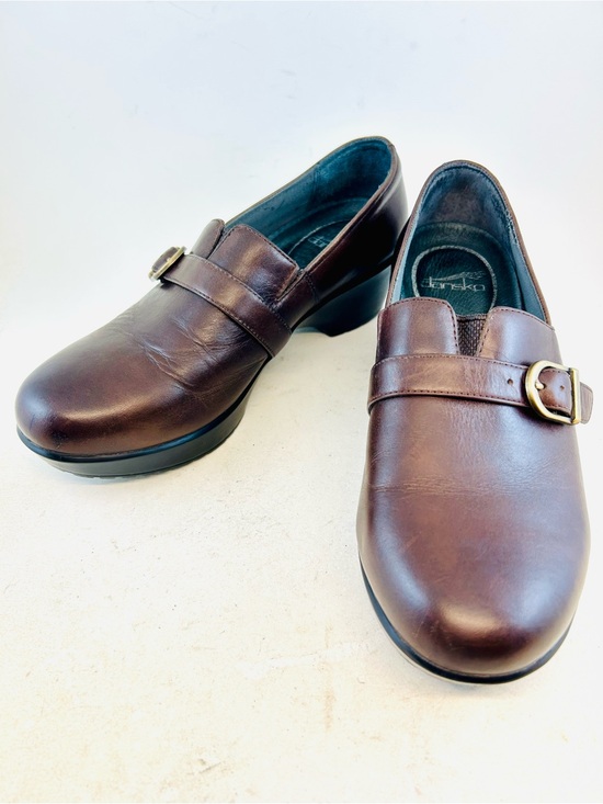Dansko Shoes - Dansko Brown Nappa Jane Buckle Dress Lightweight Clogs, size 38 7.5 8
